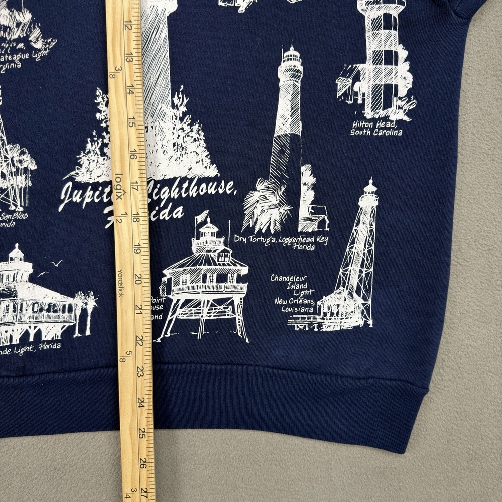 Vintage Michigan Rag Co Lighthouse Sweatshirt Size M All Over Print Crewneck USA - Picture 12 of 15